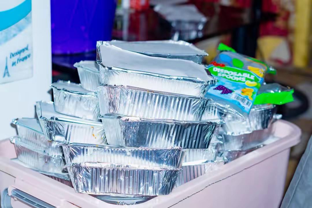 Packed meals stacked ready to share